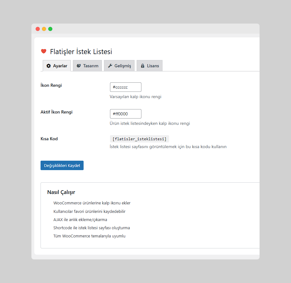 WooCommerce İstek Listesi Eklentisi